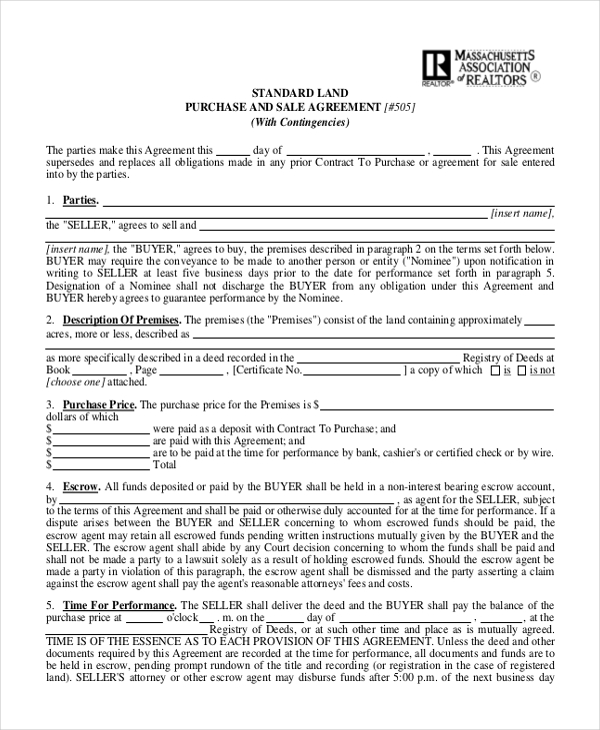 FREE 8+ Sample Land Purchase Agreement Forms in PDF MS Word