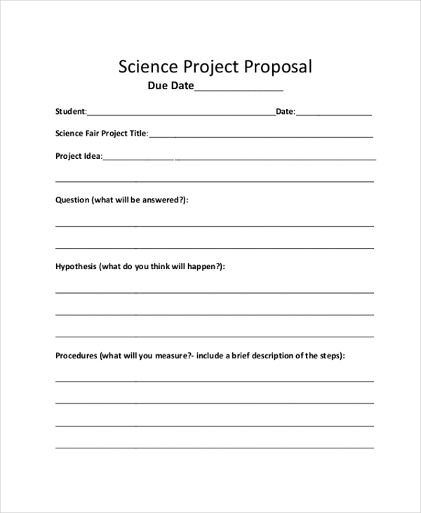 science project proposal form