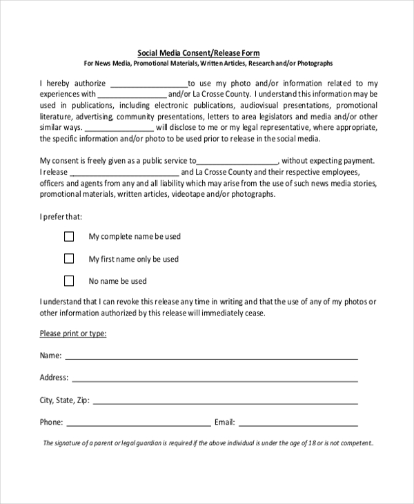 FREE 12 Sample Media Release Forms In MS Word PDF Excel