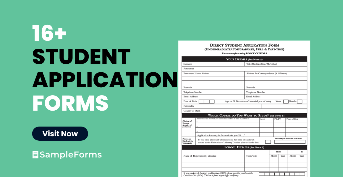 student application forms
