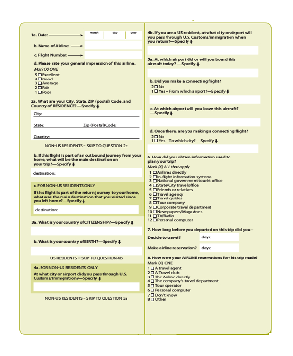 FREE 13+ Sample Questionnaire Survey Forms in PDF Excel Word