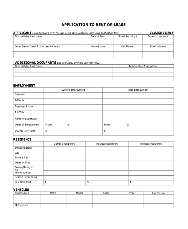 FREE 8+ Sample Apartment Lease Forms in PDF | MS Word