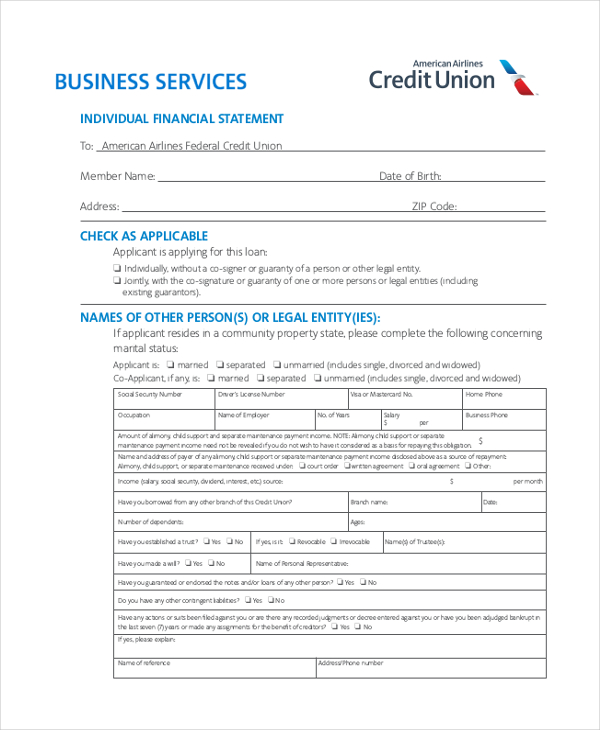 Free 10 Sample Business Financial Statement Forms In Pdf Ms Word Excel 3006