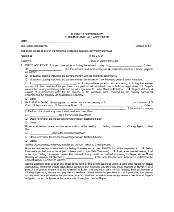 FREE 15+ Purchase Agreement Form Samples, PDF, MS Word, Google Docs