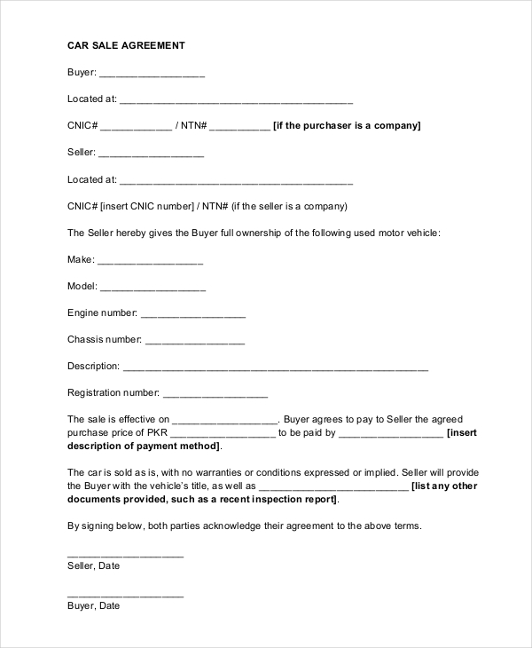 private-car-sale-agreement-template