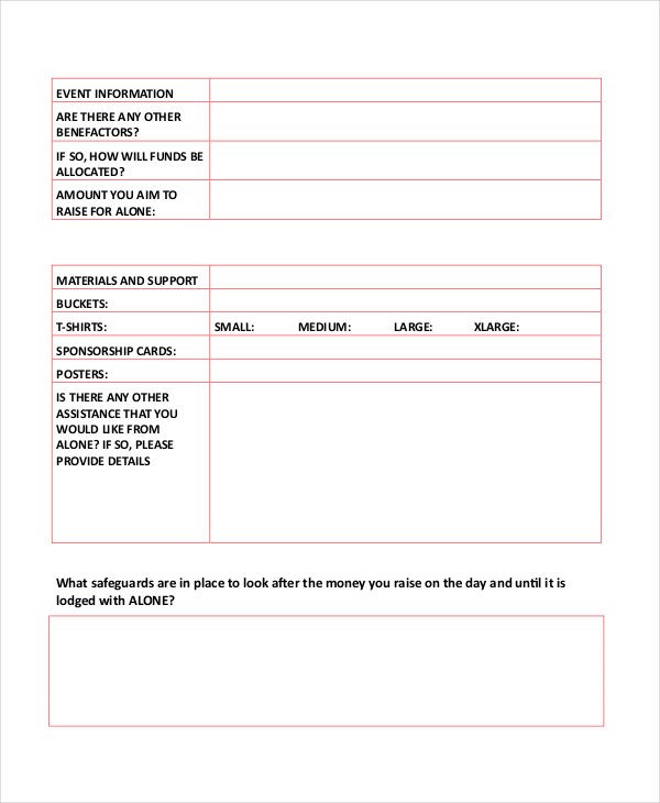 company event proposal form