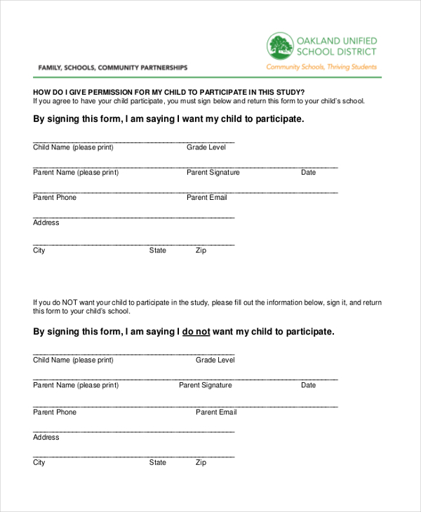 consent form for survey participants