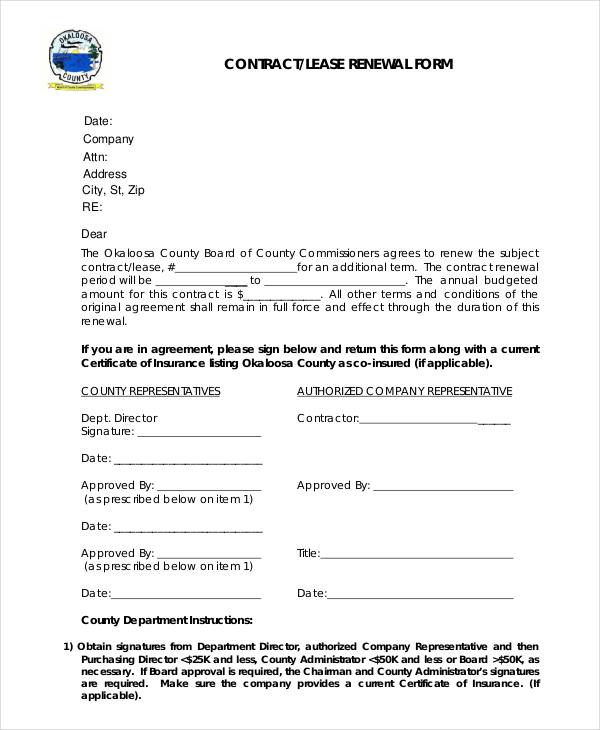 FREE 10 Sample Lease Renewal Forms In PDF MS Word