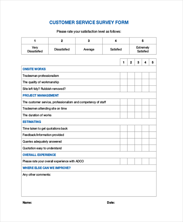 FREE 11+ Sample Customer Survey Forms in PDF | Word | Excel