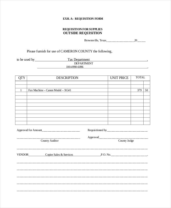 FREE 13+ Purchase Requisition Form Samples, PDF, MS Word, Google Docs
