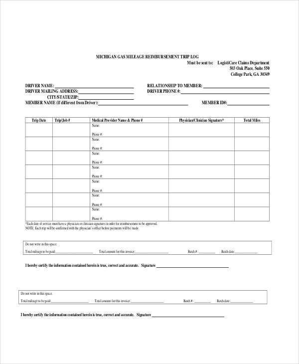 FREE 9+ Sample Mileage Reimbursement Forms in PDF Word Excel