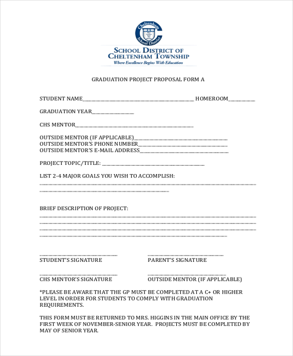 graduation project proposal form