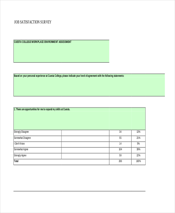 job satisfaction survey form