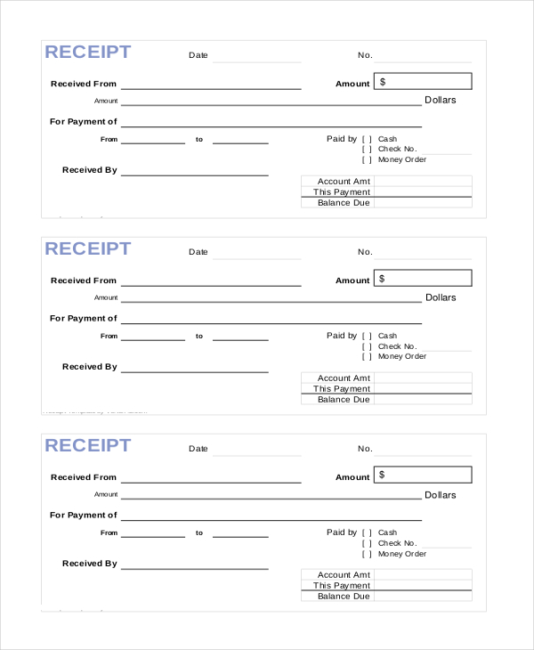 free 9 sample cash receipt forms in pdf ms word excel