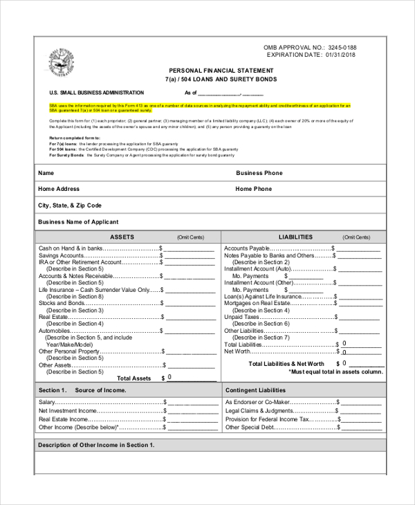 Free 11 Sample Financial Statement Forms In Pdf Ms Word Excel 2711