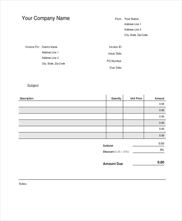 receipt invoice form Forms  10  Sample PDF Printable Receipt FREE