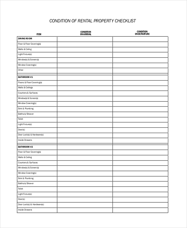 residential lease inspection form