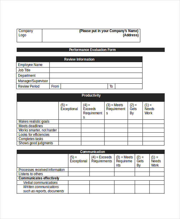 retail sales associate appraisal form