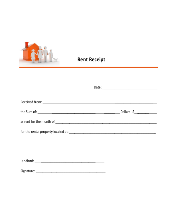 standard rent receipt form