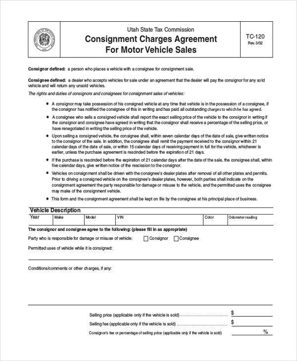 vehicle purchase contract form