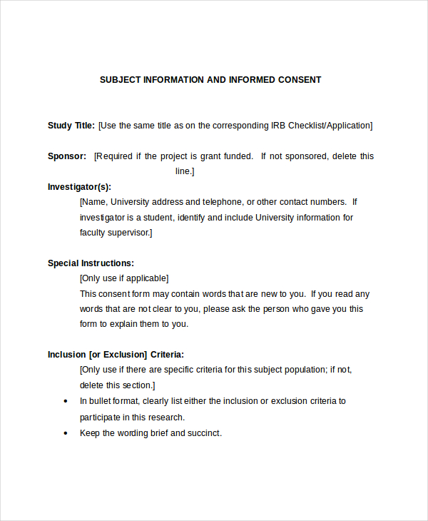 Sample Survey Consent Forms - 8+ Free Documents in PDF, Word