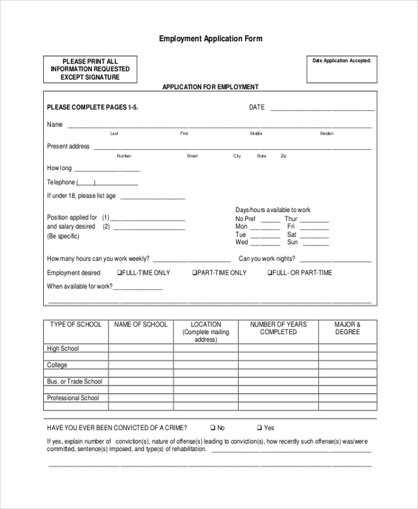 FREE 11+ Sample Pharmacy Job Application Forms in PDF | Word