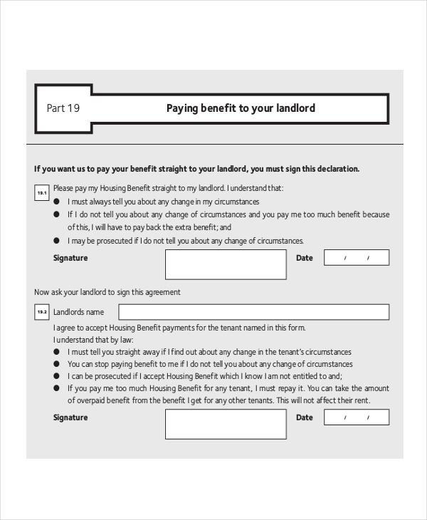 FREE 11+ Sample Housing Benefit Forms in PDF MS Word