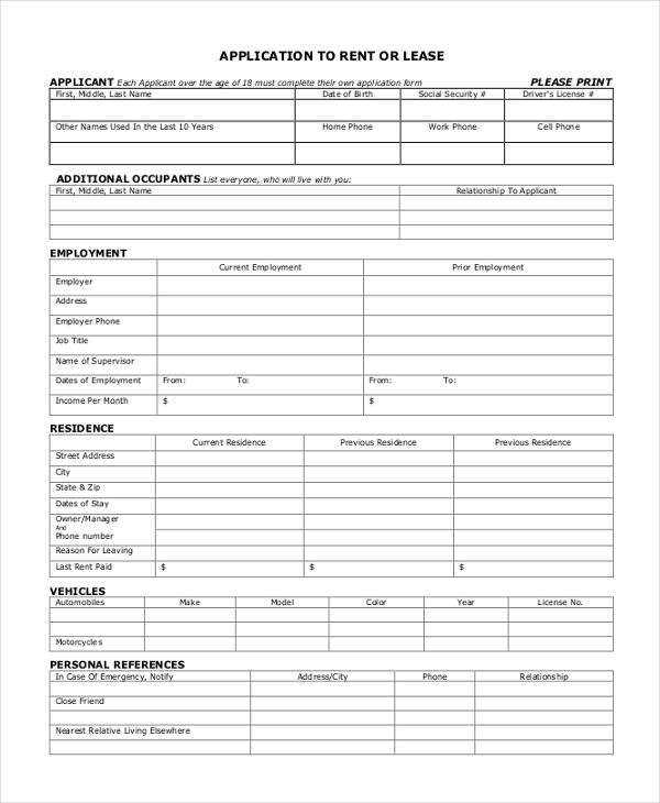 application to rent or lease1