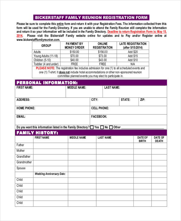 bickerstaff family reunion registration form