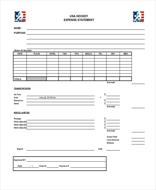 blank expense form1