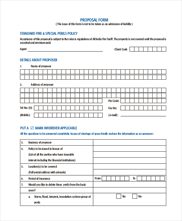 FREE 24+ Sample Proposal Forms in MS Word | PDF | Excel