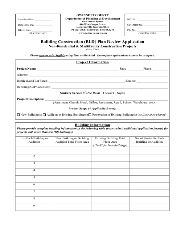 building construction form