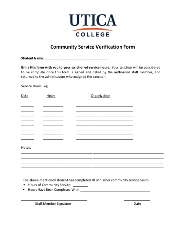 Community service form   minersville area school district