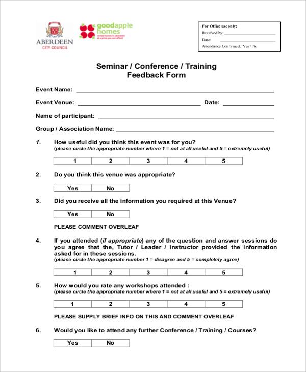 conference feedback form
