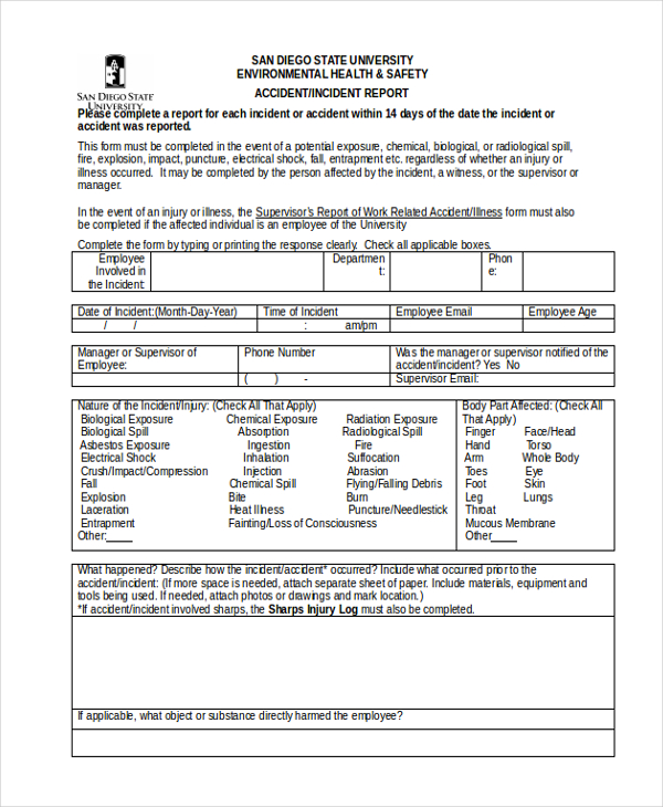 construction accident report form