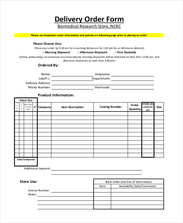 FREE 22+ Sample Order Forms in PDF | Excel | Word
