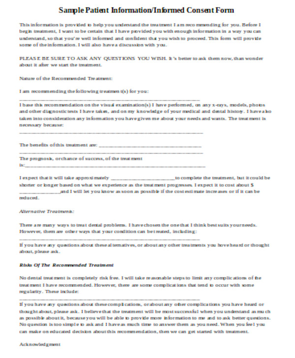 FREE 8+ Dental Consent Forms in PDF MS Word