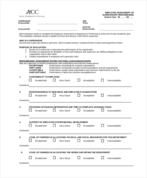 employee assessment form