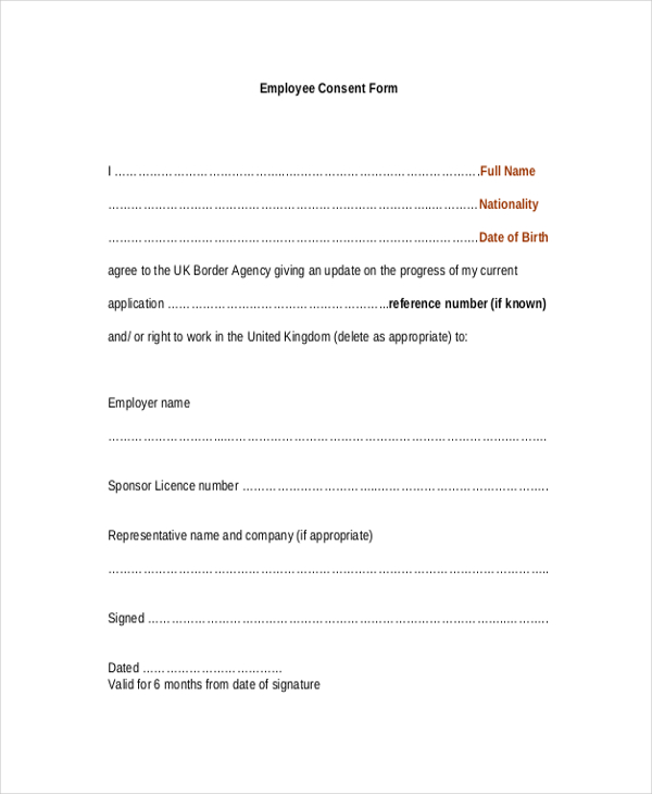 Signature Consent Form Template