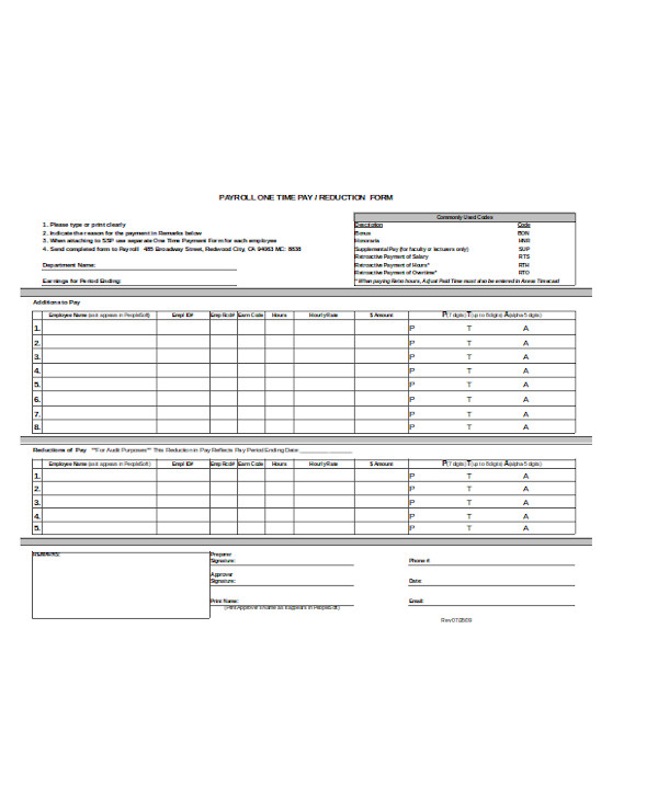 FREE 12+ Sample Employee Payroll Forms in PDF | Excel | Word