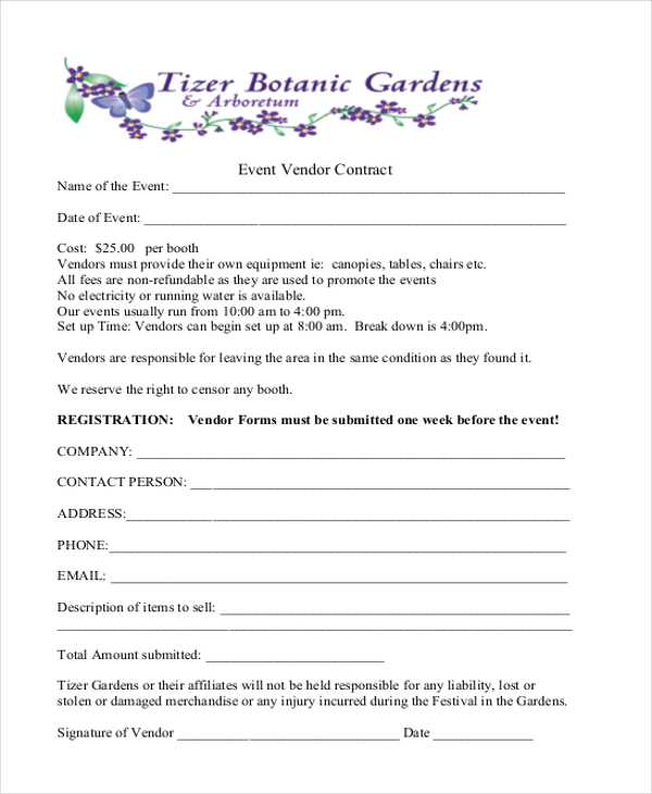 event vendor contract form