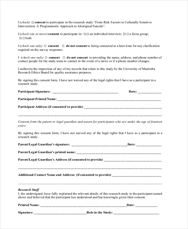 FREE 13+ Interview Consent Form Samples, PDF, MS Word, Google Docs
