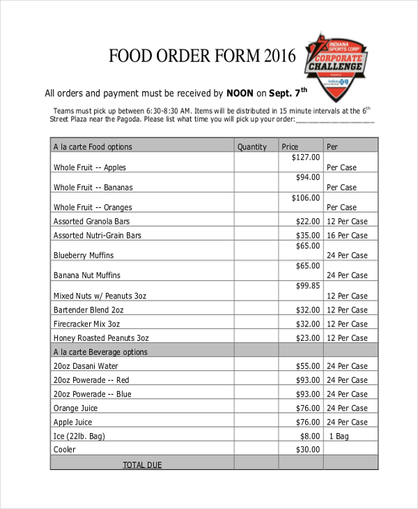 Food Pre Order Form Template Free Printable Templates Rezfoods