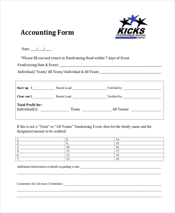 general accounting form