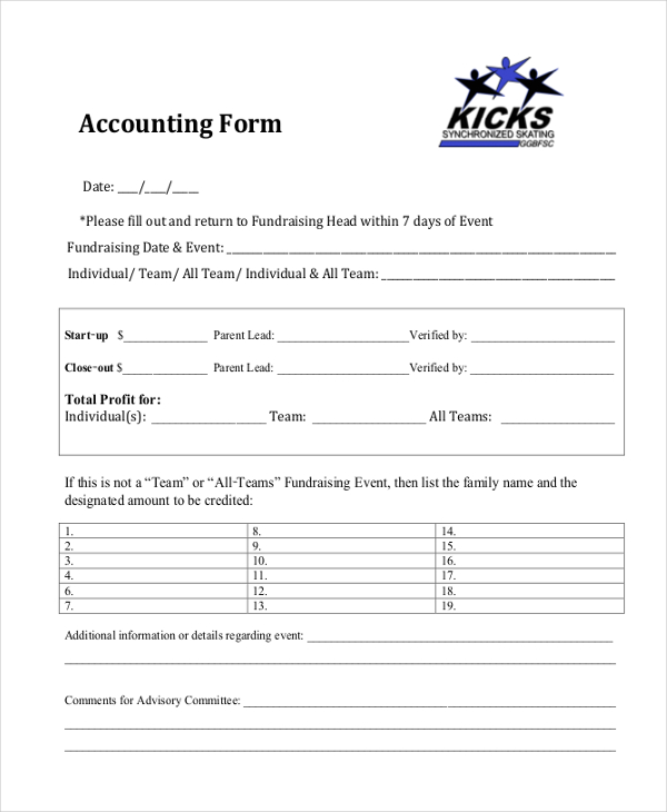 FREE 15+ Sample Accounting Forms in PDF Excel Word