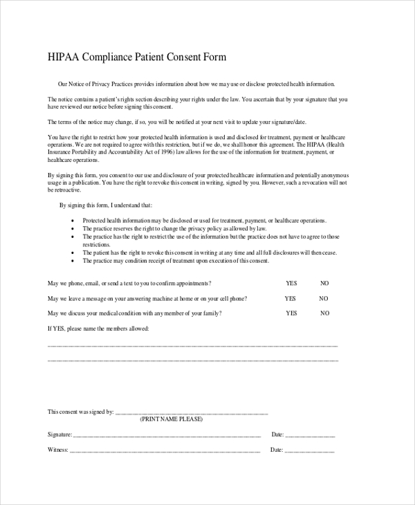 free hipaa compliance forms download