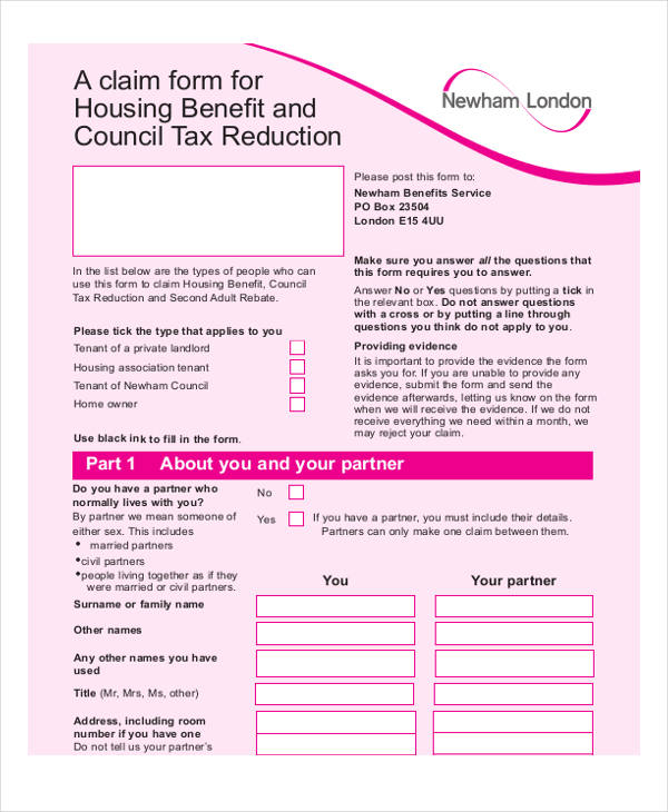 FREE 11+ Sample Housing Benefit Forms in PDF MS Word