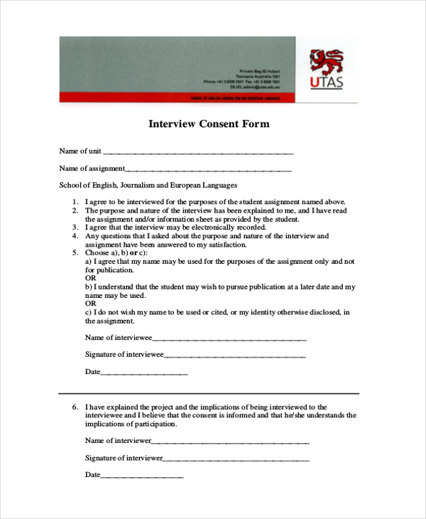 interview consent form