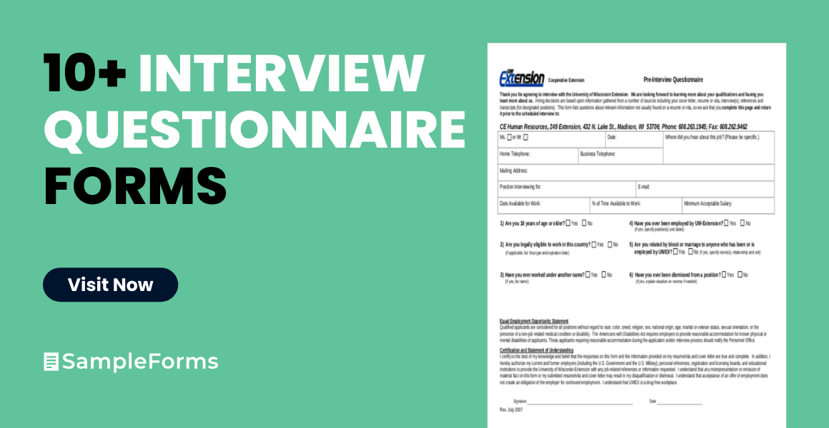 interview questionnaire form