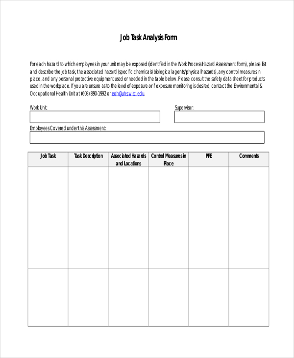 FREE 9+ Sample Job Assessment Forms in PDF | MS Word